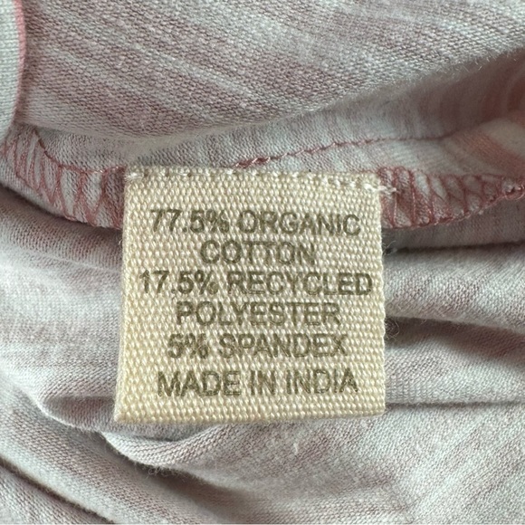 NWT Synergy Organic Cotton Striped Short Sleeve Shirt Dress in Pink Grey Size XS - Picture 9 of 10